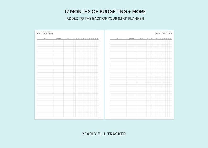 8.5x11 BUDGET/FINANCE SECTION to be added to back of planner image 3