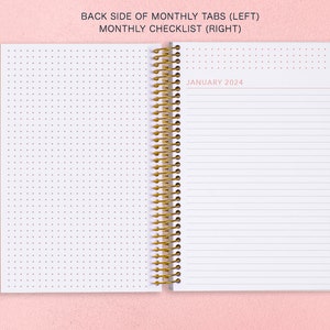 Personalized Weekly Planner 2024 12 Month Calendar 6x9 Weekly Planner 2024-2025 Custom Agenda Flirty Florals Blush image 7