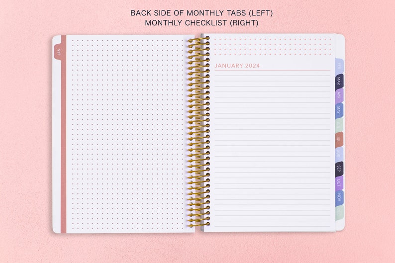 Personalized Weekly Planner 2024 12 Month Calendar 6x9 Weekly Planner 2024-2025 Custom Agenda Flirty Florals Blush image 7