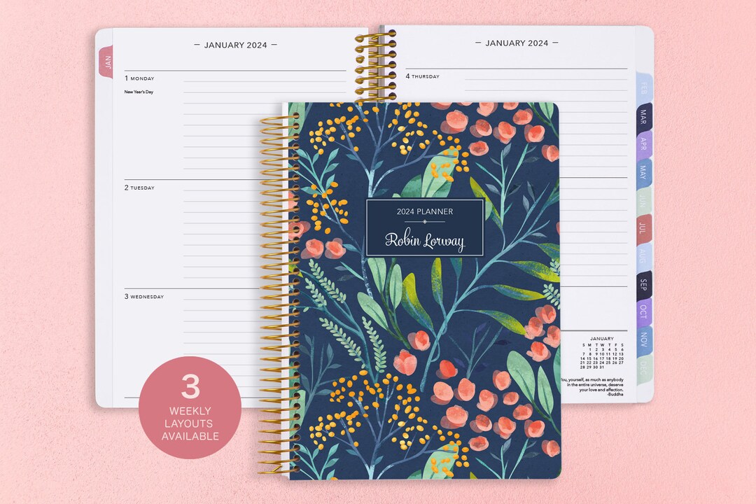 Personalized Planner 20242025 Calendar Add Monthly Tabs Custom Weekly Planner 6x9 Planner
