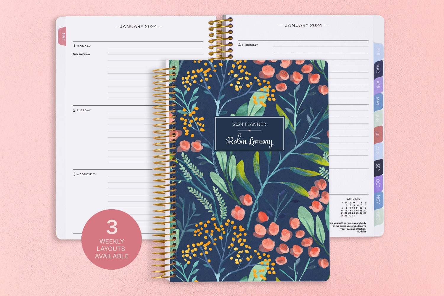  Mark's Weekly Planner 2024 - Academic (Sept 2023 Start) - A5  - Abstract Ivory