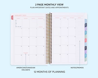 2025 MONTHLY PLANNER 6x9 2025 2026 No Weekly View Custom Start