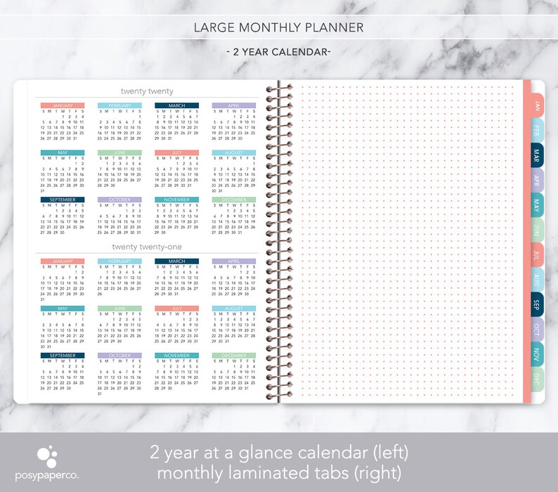 8.5x11 MONTHLY PLANNER Notebook 2022 2023 No Weekly View Etsy