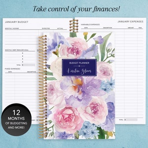 FINANCE PLANNER - 2024 2025 Budget Planner 6x9 - Expense Tracker - Savings Tracker - Flirty Florals Mauve