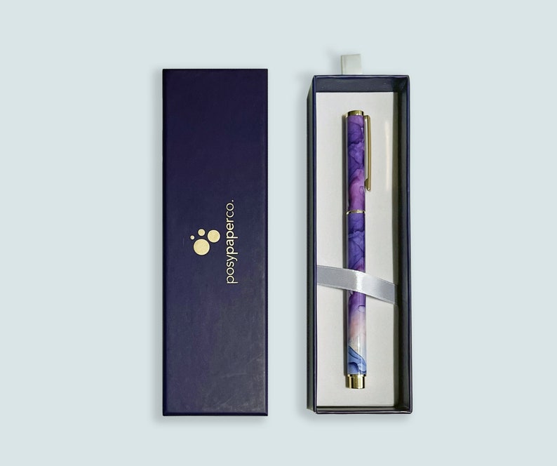 Rollerball Pen Purple Blue Flowing Ink image 1