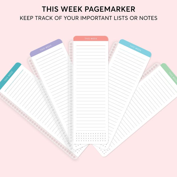 PAGEMARKER for planner bookmark clip-in page marker | laminated wet erase checklist notes