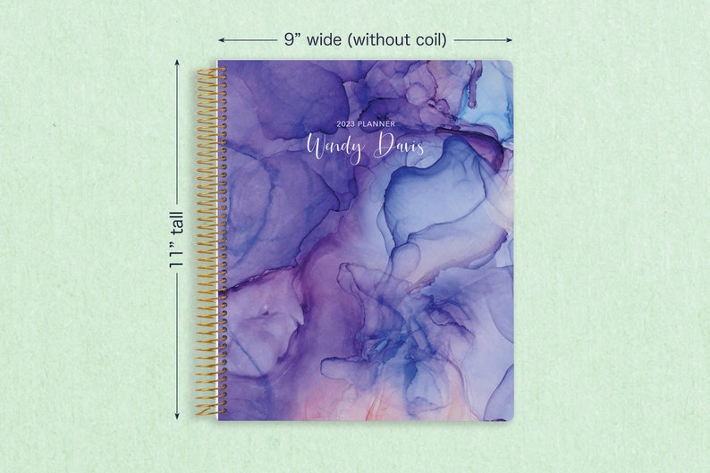 8.5x11 weekly planner 2024 2025 choose your start month 12 month calendar LARGE WEEKLY PLANNER navy blush roses image 8