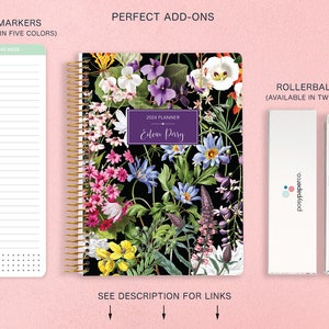 2025 Planner 2024 2025 Weekly Planner Custom Student Planner Personalized Planner 2025 Agenda Planner Colorful Florals Black image 9