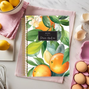 PERSONALIZED RECIPE BOOK | custom cookbook | family recipes | blank cook book | citrus