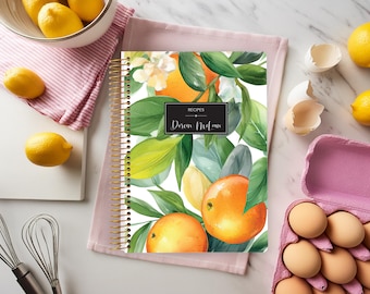 PERSONALIZED RECIPE BOOK | custom cookbook | family recipes | blank cook book | citrus | No Tariffs