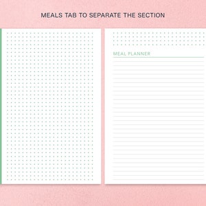 MEAL PLANNING SECTION for 6x9 planners to be added to back of planner image 4