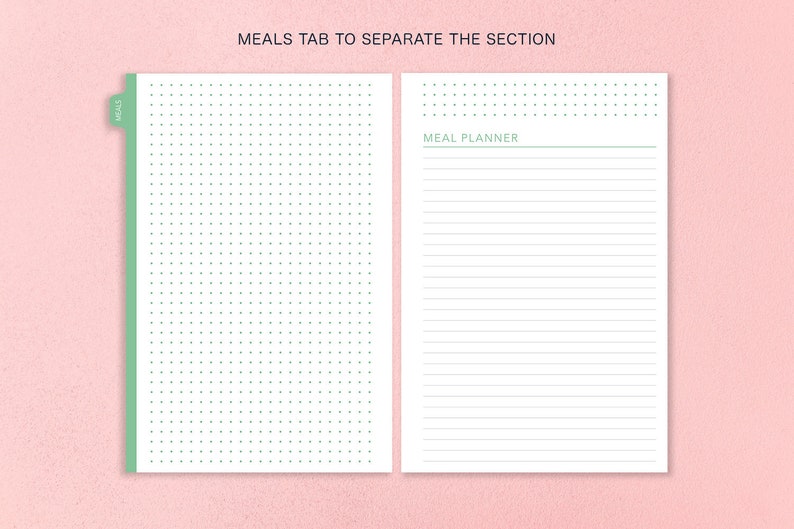 MEAL PLANNING SECTION for 6x9 planners to be added to back of planner image 4