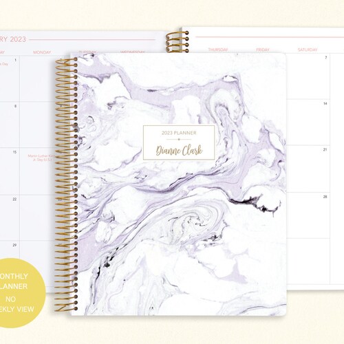 8.5x11 MONTHLY PLANNER Notebook 2023 2024 No Weekly View Etsy