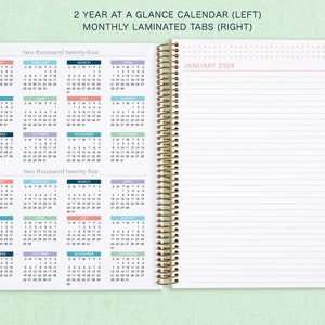 8.5x11 weekly planner 2024 2025 choose your start month 12 month calendar LARGE WEEKLY PLANNER blue watercolor stripes image 6