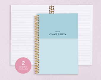 personalized NOTEBOOK | dot journal | travel journal | dot grid notebook | lined | men notebook | blue color block