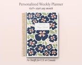 Personalized Planner 2027 - 12 Month Calendar - 6x9 Weekly Planner 2026-2027 - Custom Agenda - Secret Garden Bloom Parade - NO TARIFFS