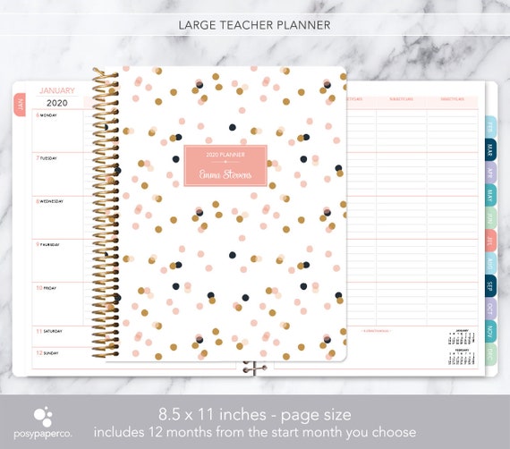 Teacher Planner 8 5x11 2021 2022 Lesson Plan Calendar Etsy