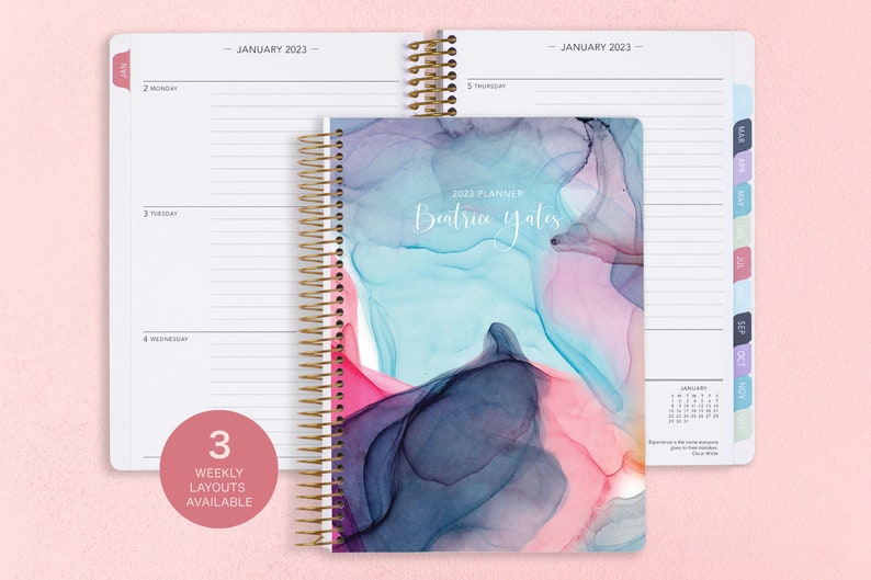Personalized Planner 20232024 Calendar Add Monthly Tabs Etsy UK