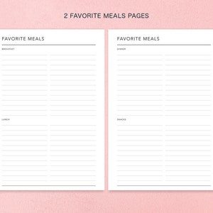 MEAL PLANNING SECTION for 6x9 planners to be added to back of planner image 3