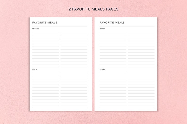 MEAL PLANNING SECTION for 6x9 planners to be added to back of planner image 3