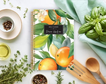 Weekly Meal planner | PERSONALIZED MEAL PLANNER | meal prep book | meal planner notebook | family meal planner | citrus | No Tariffs