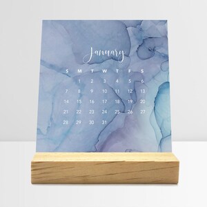 2024 Desk Calendar with Stand | Monthly Desk Calendar | Choose Your Start Month | Christmas Gift | Stocking Filler | Fluid Ink