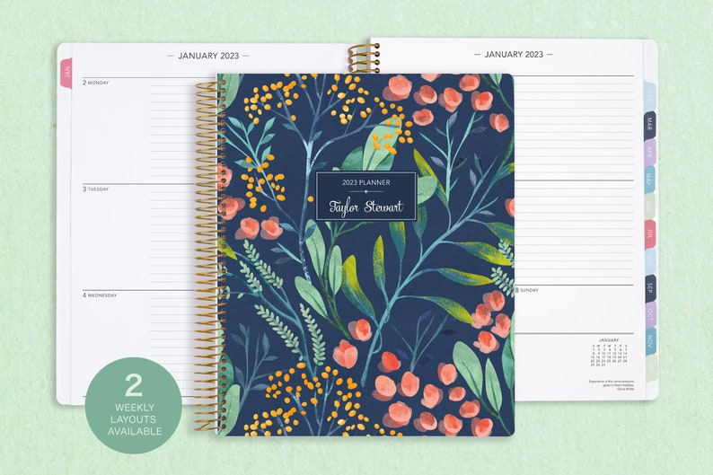 8.5x11 Weekly Planner 2023 2024 Choose Your Start Month 12 Etsy