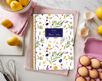 CUADERNO DE RECETAS, Libro de cocina personal, Diario de cocina, Recetas familiares, Libro de recetas en blanco, Registro de recetas, Verano, Sin aranceles