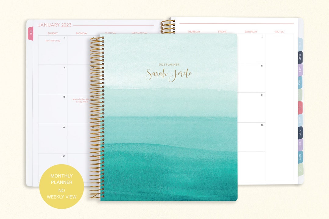 8.5x11 MONTHLY PLANNER Notebook 2023 2024 No Weekly View Etsy