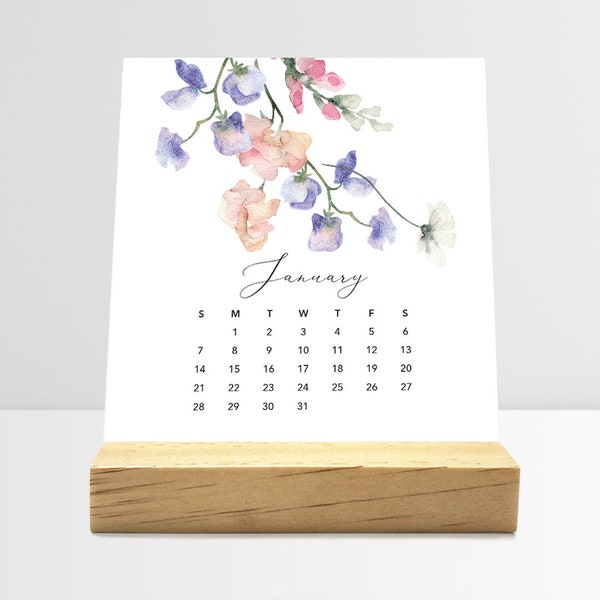 2024 Desk Calendar on Wood Stand Etsy