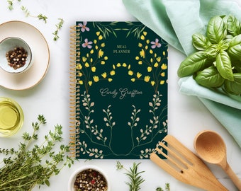 WEEKLY MEAL PLANNER | meal planner | meal planner calendar | weekly food planner | green flower frame | No Tariffs