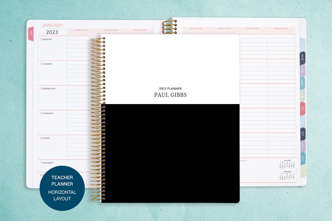 20242025 8.5x11 Horizontal Teacher Planner for Men Weekly Teacher