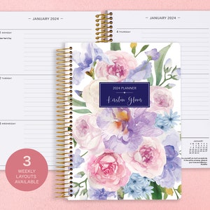 2025 Personalized Weekly Planner - Best Planner - 6x9 Weekly Planner 2024-2025 - Custom Planner - 2025 Planner - Flirty Florals Mauve
