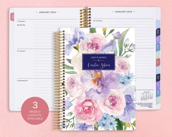 2025 Personalized Weekly Planner - Best Planner - 6x9 Weekly Planner 2024-2025 - Custom Planner - 2025 Planner - Flirty Florals Mauve