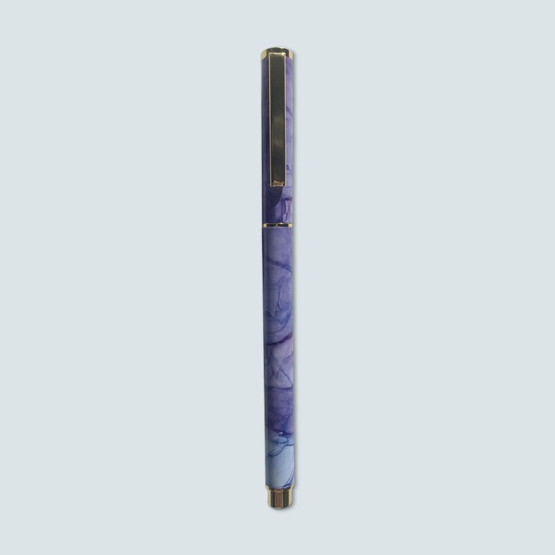 Rollerball Pen Purple Blue Flowing Ink image 2