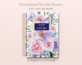 2027 Personalized Weekly Planner - Best Planner - 6x9 Weekly Planner 2026-2027 - Custom Planner - Flirty Florals Mauve - NO TARIFFS