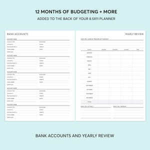 8.5x11 BUDGET/FINANCE SECTION to be added to back of planner image 6