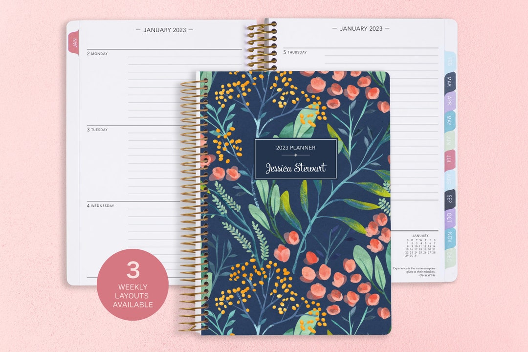 Personalized Planner 20232024 Calendar Add Monthly Tabs Etsy