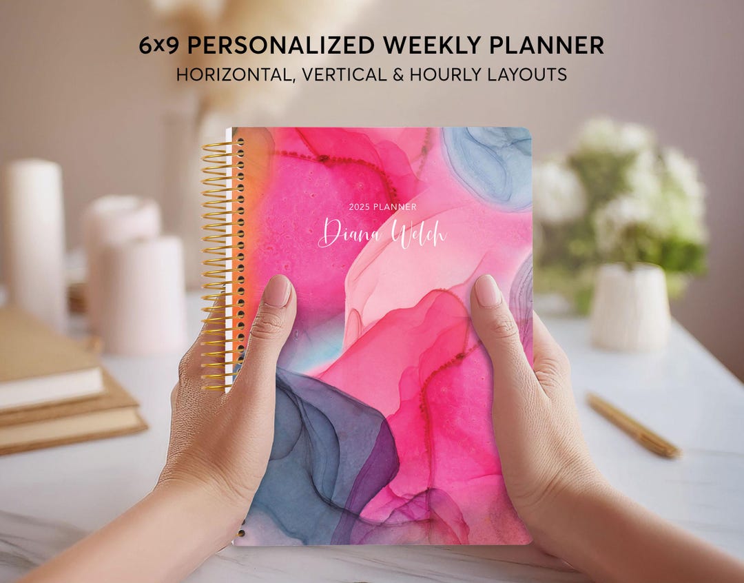 6x9 Personalized Planner 20252026 Calendar Add Monthly Tabs Custom