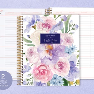 8.5x11 STUDENT PLANNER 2026-2027 calendar | personalized weekly student planner agenda | choose your start month | flirty florals mauve