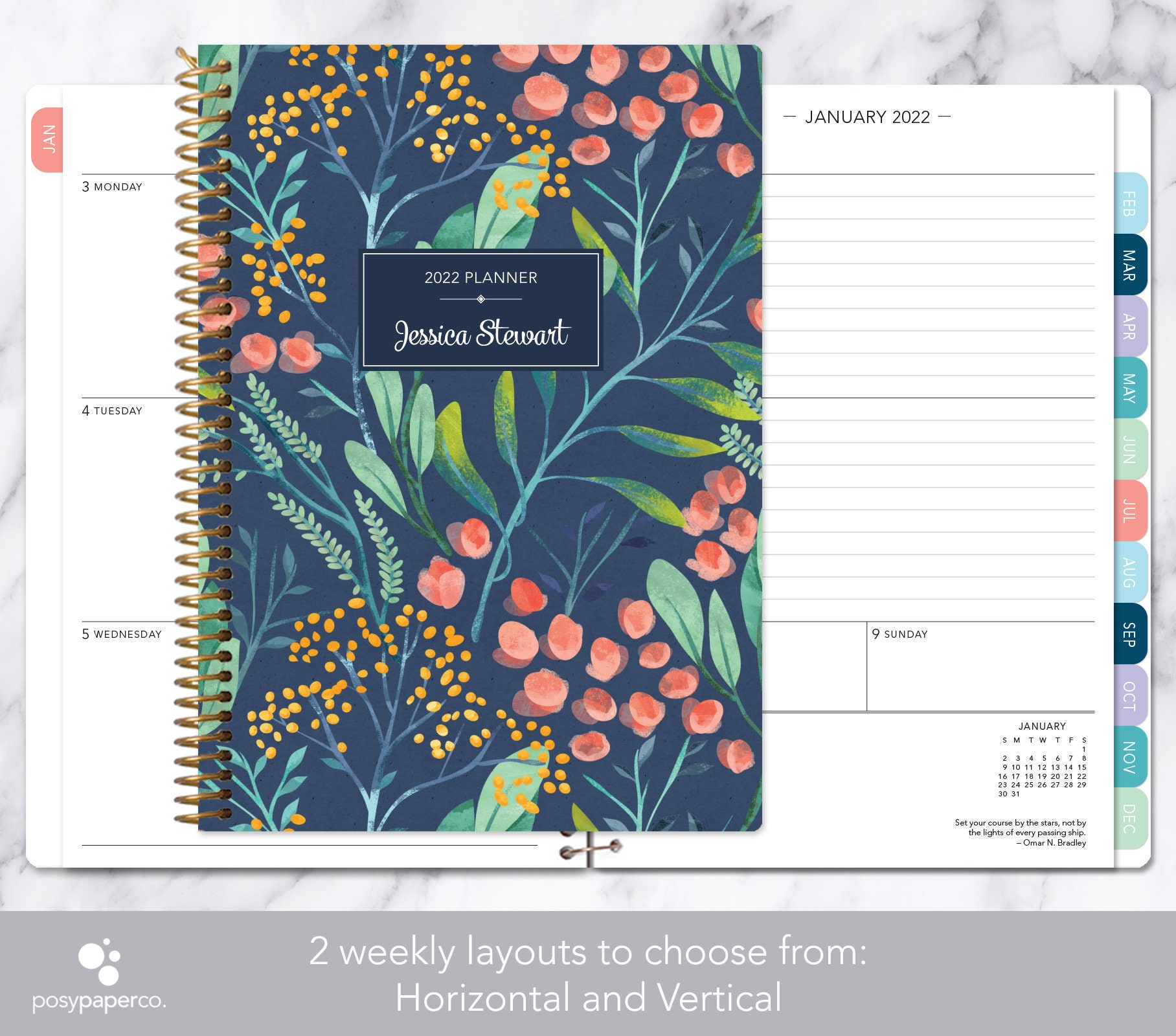 Personalized Planner 2022-2023 Calendar Add Monthly Tabs | Etsy