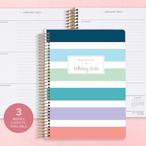 2024 2025 Planner 12 Month Calendar - Add Monthly Tabs Weekly Student Planner - 6x9 Personalized Planner - Daytimer - Colorful Stripes Big