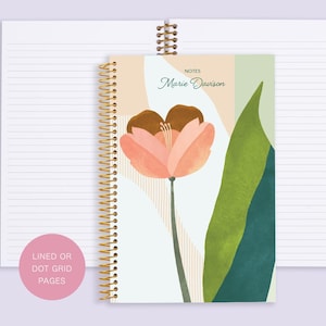 NOTEBOOK personalized journal | lined journal | travel journal | personalized gift | spiral notebook | Abstract Florals Multicolor