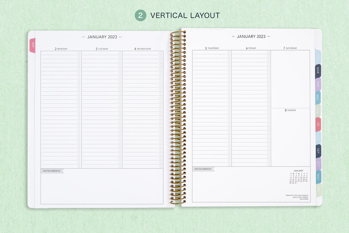 8.5x11 Weekly Planner 2023 2024 Choose Your Start Month 12 Etsy