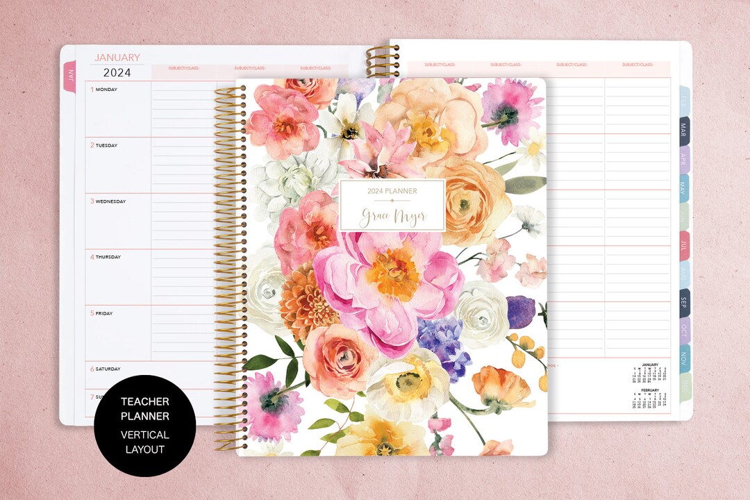 VERTICAL TEACHER PLANNER Teacher Planner 8.5x11 20242025 Lesson Plan