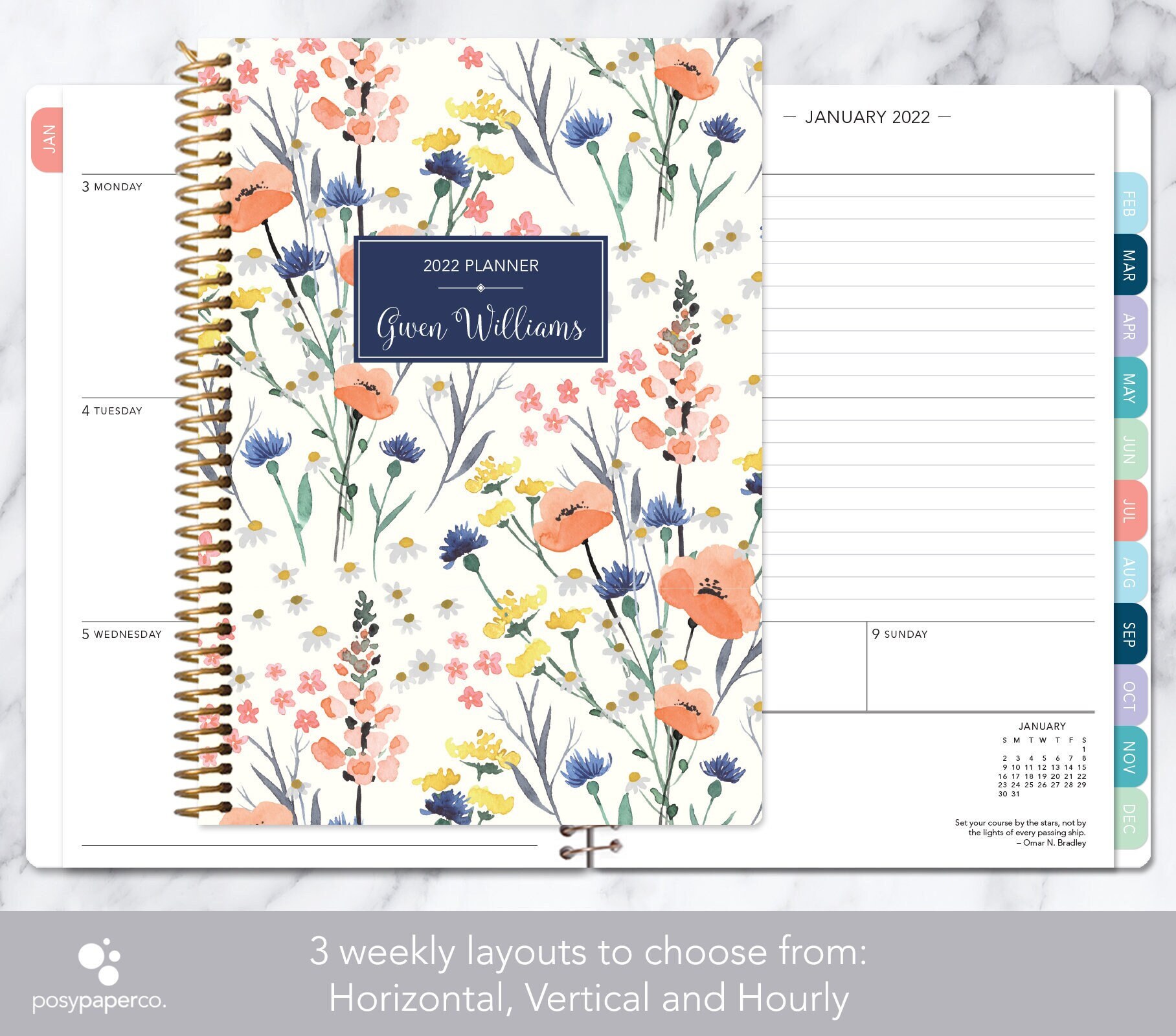 2023 Calendar Agenda Personalized Planner 2023 12 Month Calendar Weekly Planner Etsy India