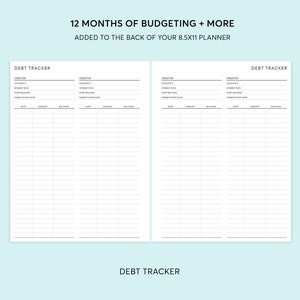8.5x11 BUDGET/FINANCE SECTION to be added to back of planner image 4