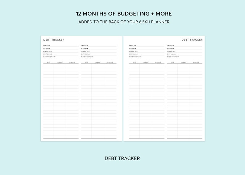 8.5x11 BUDGET/FINANCE SECTION to be added to back of planner image 4