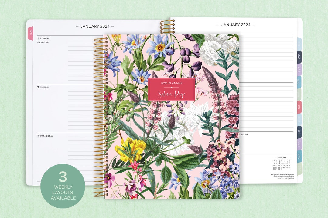 8.5x11 Weekly Planner 2024 2025 Choose Your Start Month 12 Month Calendar LARGE WEEKLY PLANNER