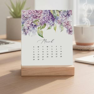 Flirty Florals Desk Calendar With Wood Stand | 2026-2027 Choose Your Start Month | Mother's Day Gift | Office Decor - NO TARIFFS Bild 5